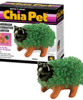 Kitten Chia Seed Planter Kit With Seed Pack And Drip Tray, terra cotta kitten planter with green chia sprouts and box