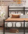 Top Tier Full Bed Frame With Sleek Headboard And Zero Groan Steel Base For Dreamy Nights No Sweat Assembly Low Profile Platform with pillows.