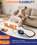1800ML Portable Handheld Steam Cleaner With 2500W Fast Heating Power in use on couch stain, showcasing flexibility with 16.4ft power cord.