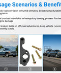 Chevrolet Exhaust Manifold Repair Clamp Heavy Duty Fit For Chevy Avalanche Silverado with bolts and trucks usage scenarios