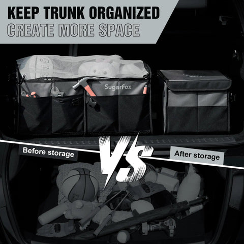 Heavy Duty Car Trunk Organizer For SUV With 63L 26L Modular Storage Foldable Waterproof Non Slip Multi Compartment