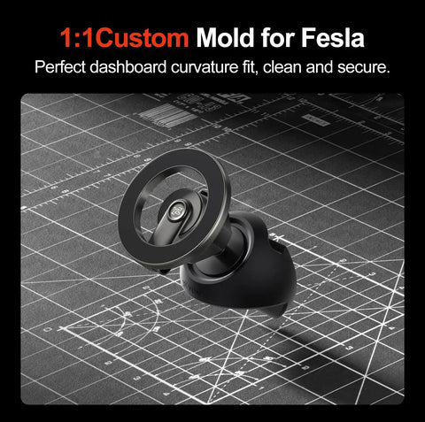 Magnetic Phone Mount For Tesla Model 3 Highland And Model Y Juniper – 360 Degree Rotating Dashboard Mount with ball joint base