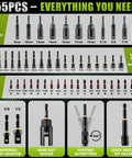 Magnetic Socket Set For Power Drill With Quick Release Extension Includes Metric And SAE Sockets Nut Drivers Adapters
