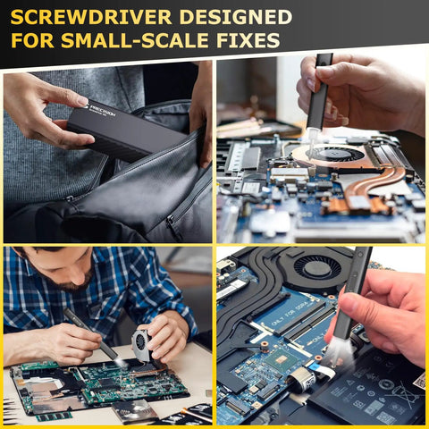Mini 3.7V Cordless Electric Screwdriver Kit With LED Light 57 In 1 Magnetic Precision Screwdriver Set in use for electronics repair