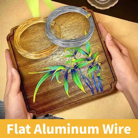 Dual Color Cloisonne Wire Set 20m Gold and Silver 0.3mm Thick Wire With 1mm Diameter Jewelry Making Tools Kit on wooden board