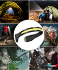 Rechargeable Led Headlamp With 230 Degree Wide Beam And Four Light Modes For Camping Running Hiking Hard Hat Use Waterproof Cob Bright Light