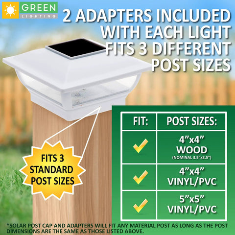 7 Lumen Solar Post Cap Light For 4x4 Wood Posts And 4x4 Or 5x5 PVC Posts White Four Pack Outdoor Garden Yard Pathway Lighting Dope