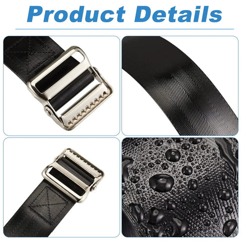 Vinyl Gait Belt Transfer for 60 Inch Assistance Devices with Metal Buckle, waterproof surface and quick-lock buckle details