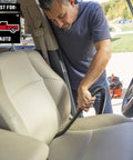 Industrial Grade Flexible Crevice Tool Wet Dry Vac Attachment Kit for Tight Spaces and Car Interior Cleaning in use