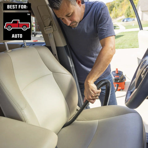 Industrial Grade Flexible Crevice Tool Wet Dry Vac Attachment Kit for Tight Spaces and Car Interior Cleaning in use