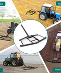 66 Inch Wide Tow Behind Driveway Drag Harrow with reinforced bars used on farming and landscaping surfaces