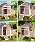 Cozy Two Chickens Outdoor Coop With Expandable Run Small Wooden Hen House With Nesting Box And Pull Out Tray Backyard Poultry Coop