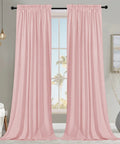 Pink Velvet Curtains Set Of 2 Panels 52 By 84 Inches Rod Pocket Thermal Insulated Light Filtering Privacy Drapes for Bedroom