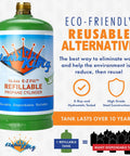 1Lb Refillable Propane Cylinder Tank With Cap And 2Mm Allen Key Included Eco Friendly Reusable DOT Compliant For Camping