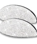 2 Piece Bling Crystal Drawer Pulls Flat Cup Handles Zinc Alloy With Rhinestones For Cabinets Dresser Kitchen Bathroom Office Decor Includes Screws
