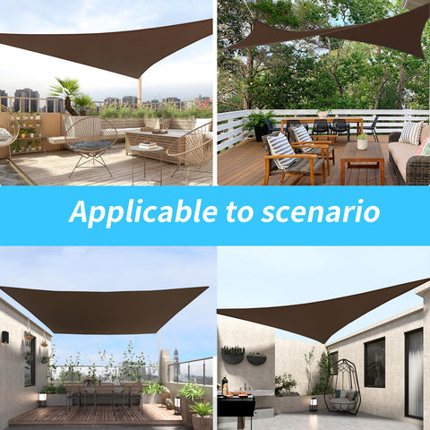 11 By 17 Foot Mocha Sun Shade Sail Rectangle Canopy Shade Cloth UV Resistant Patio Pergola Cover HDPE Deck Awning