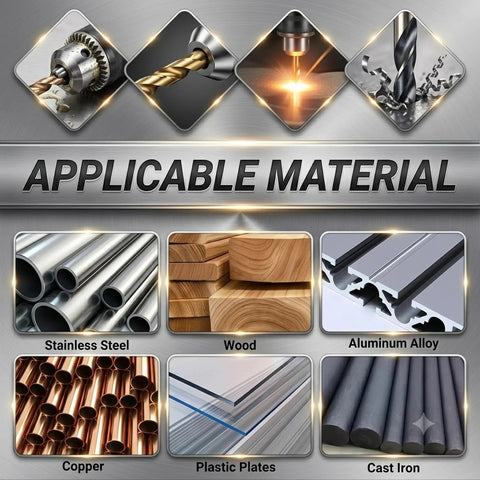 Boltly 115 Piece Cobalt Steel Drill Bit Kit With Self Centering Tips For Tough Metal And Wood Includes Fractional Letter Wire Sizes In Durable Indexed Case Perfect For Any Serious Job showing applicable materials