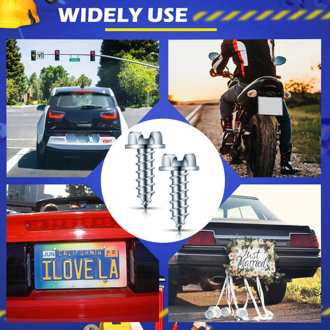 100 Pack Car License Plate Screws 14 By Three Quarter Inch Slotted Hex Head Mounting Screws For License Plates in various uses