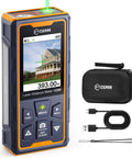 Green Beam Laser Measuring Tool With 393 Feet Outdoor Range, a handheld digital laser distance meter with case and cable