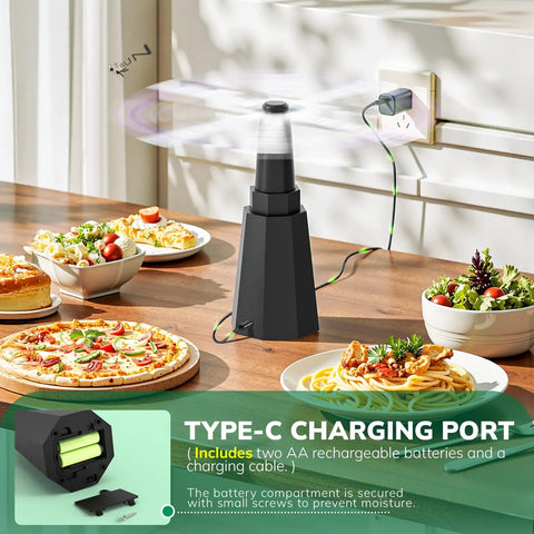 4 Pack Rechargeable Fly Fans For Tables Up To 10 Hours Of Use Indoors And Outdoors Keeps Flies Away Quiet Food Safe Table Fans