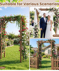 7 Foot Wooden Garden Arbor Trellis With Wide Arch And Strong Side Trellises for Climbing Plants Outdoor Wedding Arch