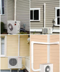 4 Inch Width Line Set Cover Kit for Mini Split AC with Screws installed on exterior walls, showcasing weatherproof design.