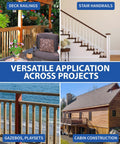 Complete 36 Piece Deck Railing Bracket Kit With U Shape Concealed Connectors For 2 X 4 Boards Includes Rust Proof Fasteners Drill Bit Screwdriver And Heavy Duty Gloves To Nail Down Your Backyard Build Quick showcased in versatile applications.