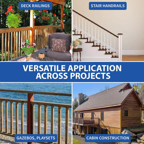 Complete 36 Piece Deck Railing Bracket Kit With U Shape Concealed Connectors For 2 X 4 Boards Includes Rust Proof Fasteners Drill Bit Screwdriver And Heavy Duty Gloves To Nail Down Your Backyard Build Quick showcased in versatile applications.