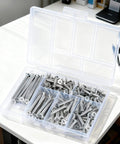 Wood Screws Assortment Kit For DIYers, 150 Pcs Self-Tapping Phillips Screws In 6 Sizes For Wood in plastic organizer box