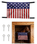 Horse Stall Guard With Adjustable Straps And Sturdy Spring Hooks, Aisle Guard For Horses, Water Resistant 1680D Polyester With Bold Prints And US Flag Design, Keeps Your Horse Safe And Chill In Place