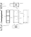 Heavy Duty 37U Server Rack Cabinet 39 Inch Deep With Dope Cooling Vents And Premium Steel Build detailed engineering diagram with dimensions.