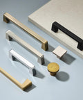 Assorted cabinet handles and knobs including Six Pack 6-5/16 Inch Solid Champagne Bronze Cabinet Handles For Kitchen Cabinets Drawers