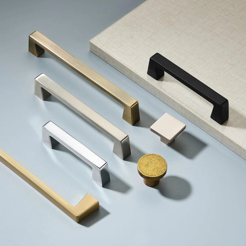 Assorted cabinet handles and knobs including Six Pack 6-5/16 Inch Solid Champagne Bronze Cabinet Handles For Kitchen Cabinets Drawers