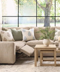 Decorative Floral Pillow Covers 18x18 Inch Set Of 2 For Couch Brown Neutral 2 Pack Cover Only For Sofa Or Chair Decor With Easy Care Fabric And Durable Sewn Edges For Cozy Home Vibe, shown on beige sofa