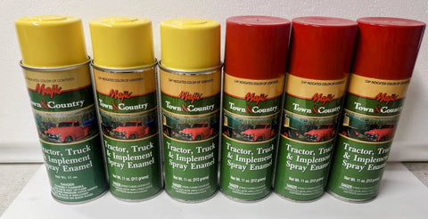 Spray Paint Kit For Tractor And Farm Implement Baler Hay Rake Yellow Red OEM Color Match Premium Long Lasting Finish cans
