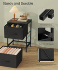 Dope Bedroom Dresser And Nightstand Storage Organizer Unit With Steel And MDF Construction, showcasing sturdy steel frame and fabric drawers.