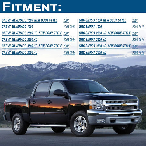 Heavy Duty Locking Tailgate Handle Latch Kit With Trim Bezel And Lock Cylinder Built Tough For Quick Direct Swap On Your 2007 To 2014 Chevy Silverado Gmc Sierra 1500 Rig vehicle compatibility display.