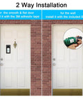 Adhesive Mount For Video Doorbell No Drill Installation, 360 Degree Full Coverage Protection, Hidden Security Screw shown on door