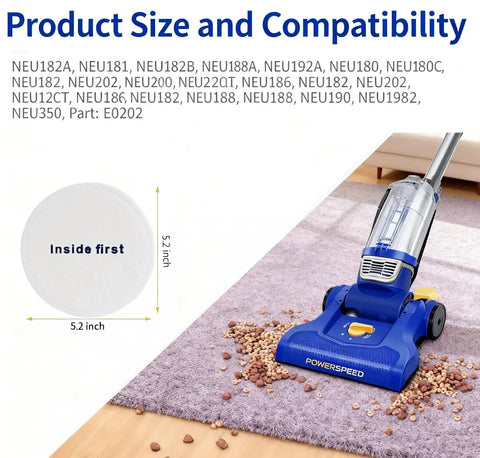 Replacement Filters For NEU Series Upright Vacuum Cleaners Great For Pet Hair Odors Dirt Dust Removal Fits NEU180 NEU181