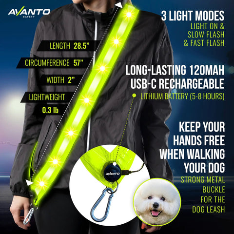 Super Bright Led Reflective Running Sash With Usb Rechargeable Lights Boost Night Visibility For Runners Straight Up Traffic Safety Strap For Evening Joggers Rock Solid Protection On Any Street Or Trail
