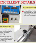 Pneumatic Hole Drilling Machine for Woodworking, control panel, aluminum alloy ruler with drill precision features.