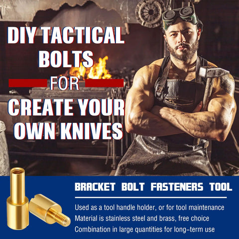 20 Sets Brass Bracket Bolts And Stainless Steel Bracket Bolts For Knife Making Handle Pins And Knife Screws 6 mm Head