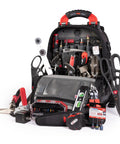 HVAC Pro Kit 32 Piece Service Installation And Fabrication Set With VETO Tech Pac Backpack front view with tools displayed