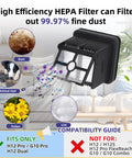 Replacement Parts Kit For H12 Pro H12 Dual And G10 Pro Wet Dry Vacuum Cleaners Built For Quick Fit And Long Lasting Heavy Duty Performance With Durable Filters Motor Brushes Gaskets And Roller Accessories, HEPA filter