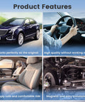 Two Front Shock Absorber Struts Assembly With Magnetic Ride Control Fits 2015-2020 Cadillac Escalade ESV Chevy Tahoe Suburban Silverado GMC Sierra 1500 Yukon XL Auto Replacement Premium Ride with product feature highlights like comfort and installation shown in a car collage.