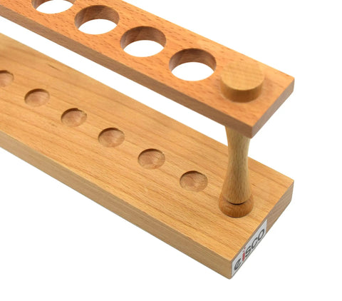 Pro Grade Wooden Test Tube Rack Holds Six Tubes Up To 22 Mm, 9.75 Inch Wide Vertical Lab Stand With Premium Polished Wood Construction