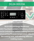 Easy Drop In Membrane Switch Touchpad For Samsung Stove Oven Replacement No Fuss Install Fits AP5623392 PS4240764 Display