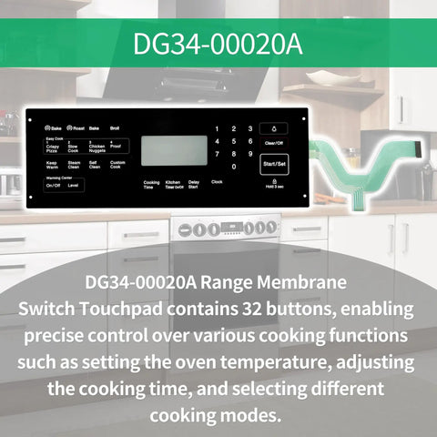 Easy Drop In Membrane Switch Touchpad For Samsung Stove Oven Replacement No Fuss Install Fits AP5623392 PS4240764 Display