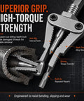 Heavy Duty Drill Powered Broken Pipe Thread Extractor And Three In One Bolt Remover Tool With Hex Shank Fits Impact Drives For Fast Plumbing Repairs On Job Sites, alloy steel