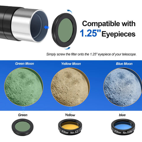 Beginner Astronomy Telescope For Kids And Adults With 80mm Aperture And 600mm Focal Length High Powered Refractor filters shown